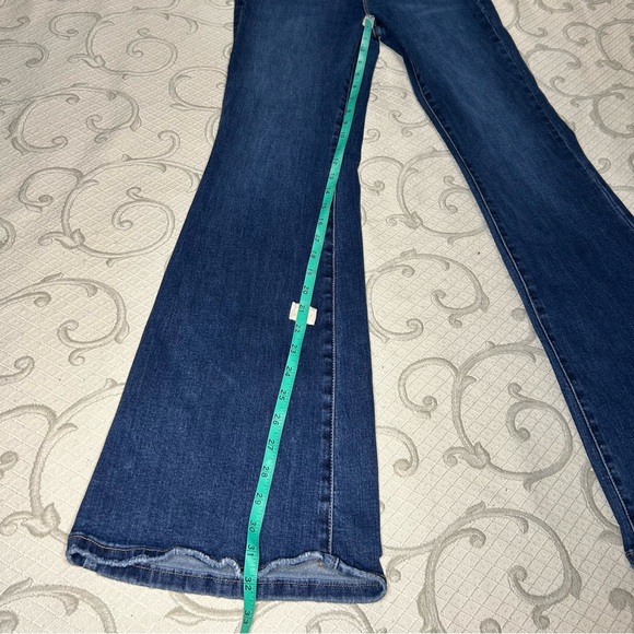 Risen Dark Wash Denim Flare Wide Leg Western Blue Jeans Sz 29 - Picture 6 of 11